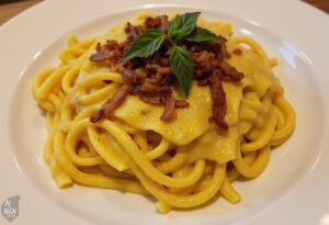 Perfekte Käsespätzle auf einem Teller, ideal für ein herzhaftes deutsches Essen.