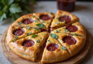 Golden brown Zwiebelkuchen presented beautifully, perfect for serving.