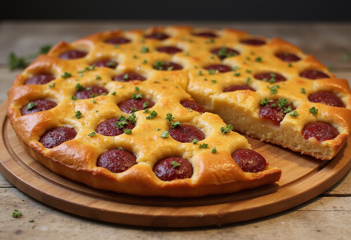 Golden brown Zwiebelkuchen presented beautifully, perfect for serving.