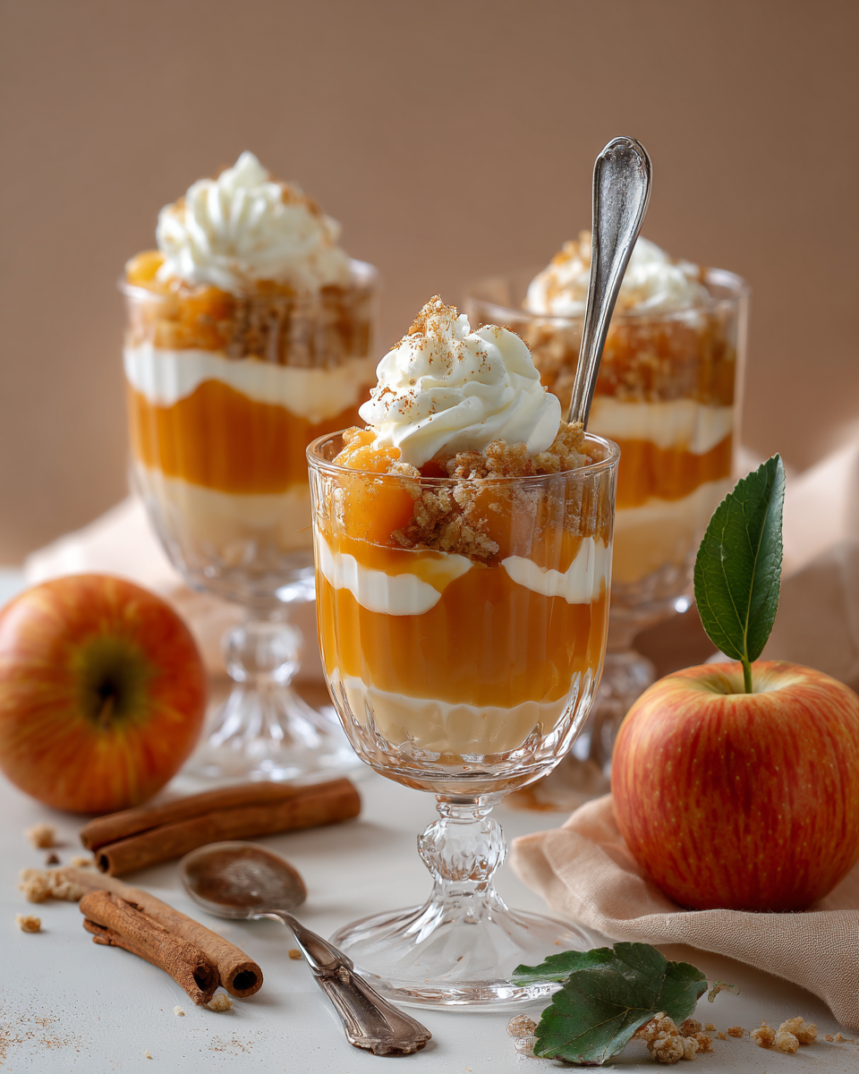 Cremiges Apfel-Kürbis-Mus mit Vanillequark und Zimt