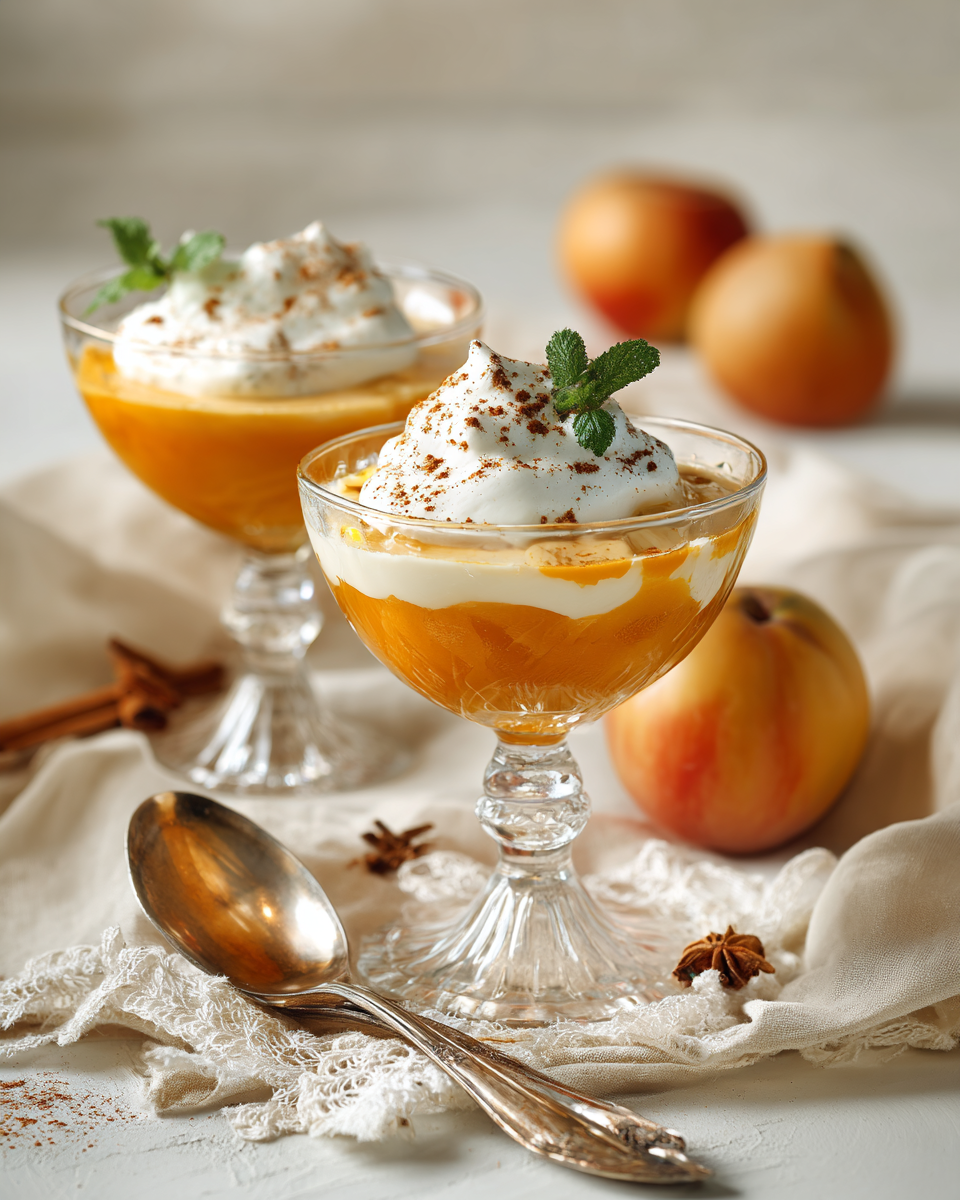 Herbstdessert aus Apfel-Kürbis-Mus und Vanillequark
