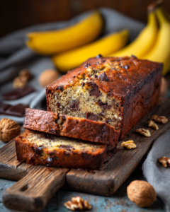 Bananenbrot mit Schokolade und Nüssen Bild 1