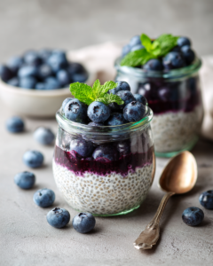Chia-Pudding mit Blaubeeren Bild 1