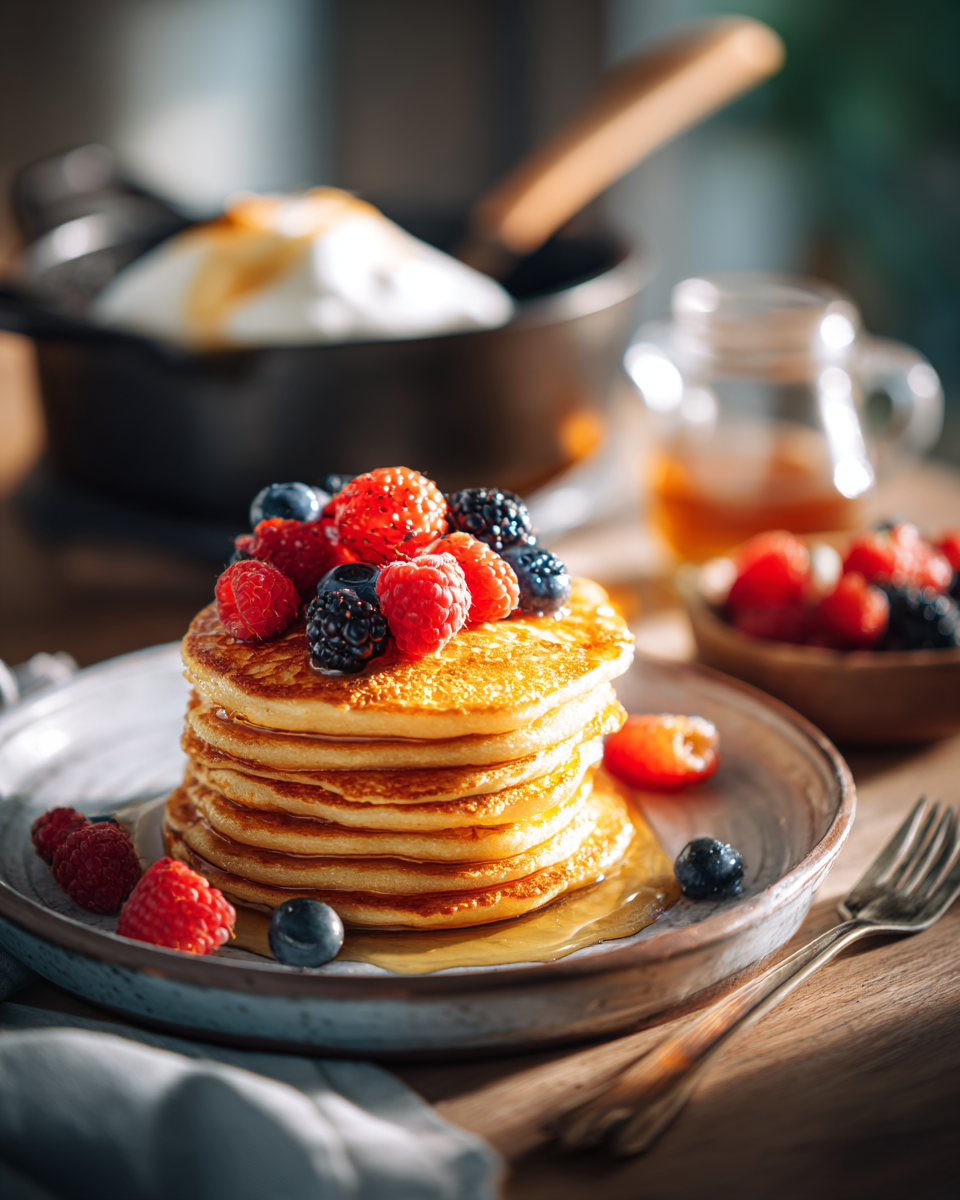 Quark-Pfannkuchen ohne Mehl Detailaufnahme